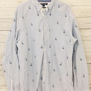 Tommy Hilfiger XL button down shirt Sailboats